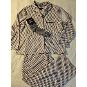 Simply Vera Two-piece Pink & Gray Warm Fleece Pajama Set Women's L New
